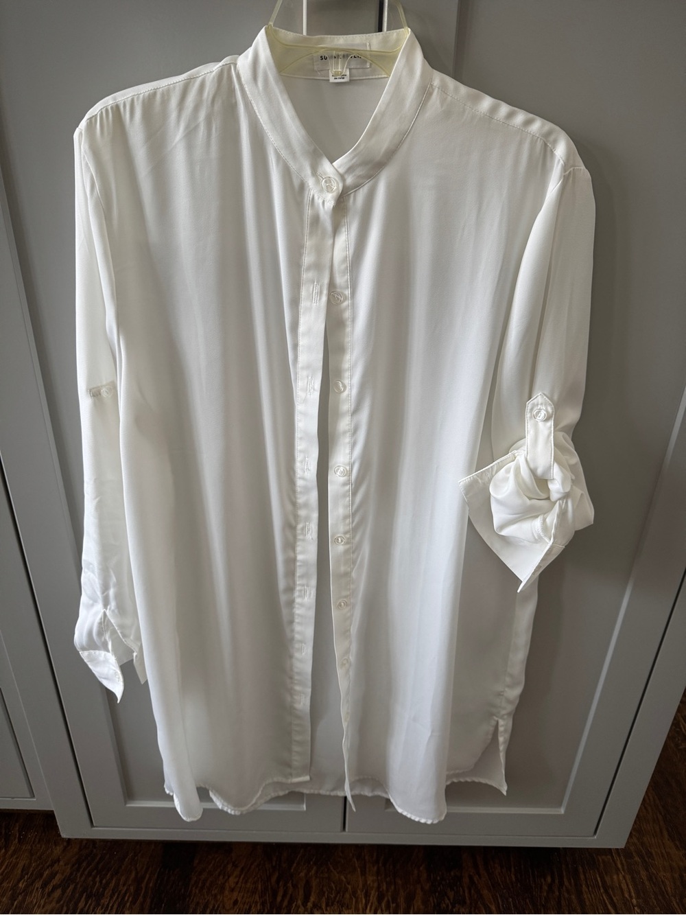 Summersalt White Button Down Swim Cover Up Size M